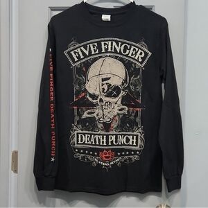 NWOT 5FDP Five Finger Death Punch Wicked Skull Long Sleeve Tee